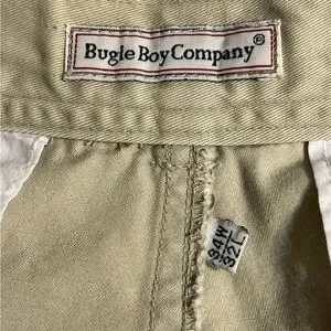 Vintage Bugle Boy Pants White Raime Cotton 32 x 32 Measures